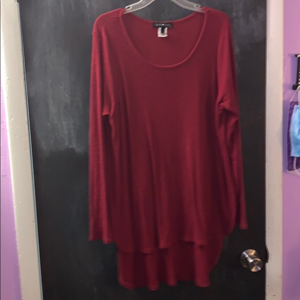 long sleeve high low shirt